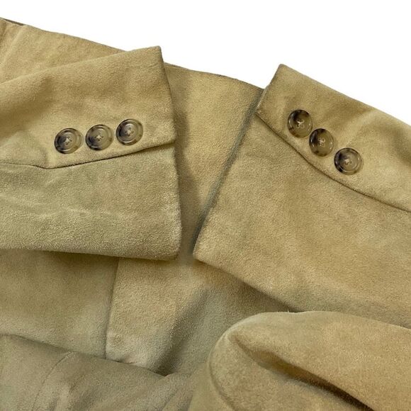 Banana Republic Women's Beige Tan Suede Leather Blazer Jacket Size 4 - Picture 13 of 15